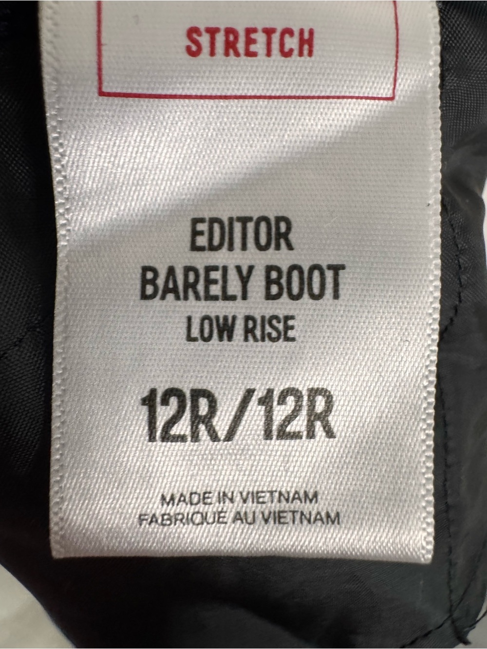 Express Editor Barely Boot Low Rise Pants, size 12 Regular, Blue and Black Plaid - Picture 6 of 11